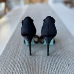 Betsey Johnson Holly Black Beaded T Strap Satin Sandals Formal High Heels Sz 7.5 Photo 9