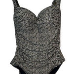 Niptuck Gold Tan Navy Blue Sweetheart Neck Swimsuit Size 8 EUC #1324 Photo 0