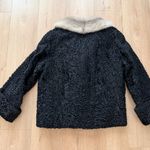Becket Furs Chicago Vtg Persian Lamb Black Fur Jacket With Silver Mink Collar Short Coat Jacket M/L Photo 6