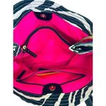 Dooney & Bourke Zebra Print Canvas Purse Tote W/Fob Fascia Pink Lining J0980967 Photo 3