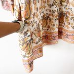 Lola Australia Boho Floral Printed Mini Dress in Multicolor Tan Size M Photo 3