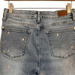 Judy Blue  Sz7/28 Skinny Fit Embroidered Stars Light Blue Jeans Raw Hem JB88265 Photo 2