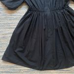 Madewell NWT  Poplin Crewneck Bubble-Sleeve Mini Dress in True Black Size 8 Photo 9