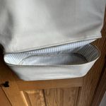 JOY Mangano Smart Chic pebbled Leather Double Decker Tote Taupe Purse Handbag Photo 6