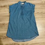 Weekend Suzanne Betro Blue Striped Women's Relaxed Tunic Loungewear Top Size S Photo 9