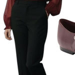 Mango Faux Patent Leather Mary Jane Flats Burgundy Size 38/ 7.5 Photo 0