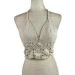 Retro Crochet Halter Bralette Crop Top Knit Bustier Cami Summer Blouse S/M White Size undefined Photo 10