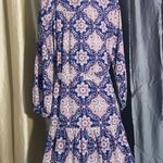 Loft $Offers  M tie up button down Floral Blue and Pink Dress Photo 6
