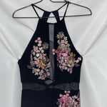 XScape WO SIZE 10 LONG MAXI EVENING DRESS BLACK BEADED EMBROIDERED FLORAL DESIGN Photo 12