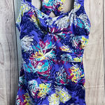 Garnet Hill Zinni by Garnet‎ Hill Vibrant Purple Floral Workout Tank Top Photo 0
