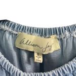 Evereve Allison Joy Chambray Flounce Top Size S Stretch Ruffle Romantic Casual Photo 2