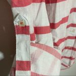 Lovestitch  Button Up Roll Tab 100% Cotton Nautical Striped White Red Small Photo 3