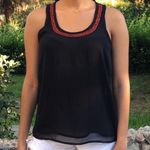 ASOS Sheer Black Blouse With Red Beads Photo 0