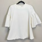Jason Wu EDIT Off by Jadon Wu White‎ 3/4 Bell Sleeves Round Neck Blouse Size XS Photo 2