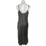 ZARA  Black Satin Sleeveless Polka Dots Cami Cowl Neck Midi Slip Tank Dress Sz M Photo 2