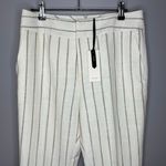 NWT Suistudio Silk Linen Off White Sand Stripe Lane Classic Trouser Pants Size 2 Photo 2
