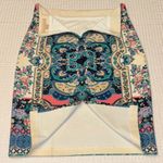 Champagne & Strawberry Floral Pencil Skirt Size Large Blue Photo 5