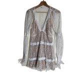 For Love & Lemons bright lights long sleeve mini dress ladies M boho whimsical White Size M Photo 1