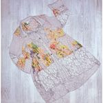 John Mark Colorful Floral Embroidered lace sheer Pullover A Photo 6