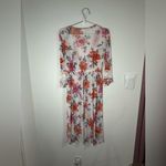 LIFE Love Is For Eternity Floral Kimono Cardigan | Sheer Boho Cover Up Medium White Photo 3