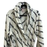 Victoria's Secret  Short Cozy Bath Robe Size XL/XXL Black White Ribbon Script Photo 1