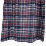 70’s Vintage Wool Blend Blue Purple Plaid Midi Skirt Deadstock Waist size 32 Size L Photo 2