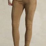 Ralph Lauren Polo Paneled Suede Leggings in Tan, Size S, NWT Retail $998 Photo 0