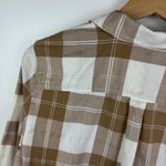 Talbots  Plaid Button Up Shirt Small Metallic Long Sleeve Classic Preppy Neutral Photo 1