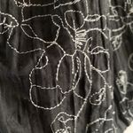 Peter Nygard  Women's 14‎ Black Floral Embroidered Peasant Boho Top Blouse Photo 3