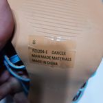 EGO  Square Toe Strappy Sandal Heel Aqua Patent Square Block Heel Sz 8 Photo 2