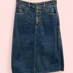 Calvin Klein Vintage 70s-80s denim jean midi skirt broken in pockets Photo 1