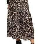 THML MIDI Skirt Size Small Leopard Print Animal Tea Tiered Soft Flowy Photo 0