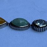 Sterling Silver Women's 3 Stone Pendant, Fine Silver Jewelry Photo 6