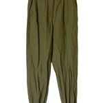 Mossman Panama linen blend pants army green belted hem sz 4 Photo 4