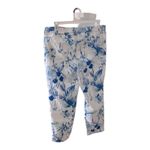 Chico's 16 Denim Jeans Plus Girlfriend Ankle 3 Pants Boho Palm Resort White blue Photo 8