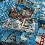 Bonworth Vtg Y2K All Over Print Route 66 USA Landmarks Graphic Tee Blue Travel Shirt MP Photo 7