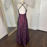 Early 2000's Whimsygoth Black Pink Purple Mesh Rose Crushed Velvet Prom Dress S Photo 3