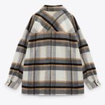 ZARA Plaid Brown Black Overshirt Woman’s Jacket Small NWOT Photo 2