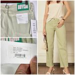 Boyish The Kirby High Rise Straight Jeans in El Cielo Green Crop Raw Hem 29 Photo 7