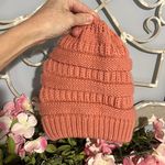 Pinkblush Crochet Winter Beanie Ski Cap Cable Knit Pink Blush Hat Womens Coral Tobaggan Photo 0