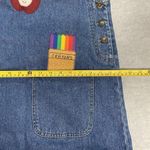 Vintage Haiks Women Large Pockets Pocket Apple Crayon Country Denim Blue Jumper Photo 6