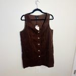 Sincerely Jules Women's Corduroy Chocolate Brown Mini Dress Size Large New Photo 2