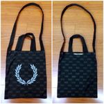 Fred Perry Tote Bag Black Laurel Wreath Logo Carryall Shopper Crossbody Nylon Photo 1