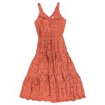 Dress the Population  Burnt Orange Gold Lace Tiered V-Neck Midi Dress size S Photo 3