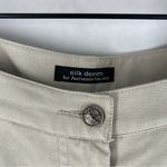 Anthony Sicari Silk Denim Lightweight Floral Sequin Beaded Bootcut Pants Size 14 Tan Photo 4