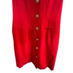 VTG 80s Damon II Red Sleeveless Button Down Sheath Dress Size 12 Made In Mexico Photo 5