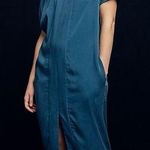 Universal Standard J. Crew x Cupro Lagenlook Dark Teal Maxi Dress Photo 0