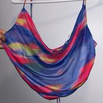 Blanc  Club Shrug Colorful Lace up Draped Top Photo 2