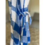 Old Navy  Wrap Dress Gingham Blue White Cottagecore Preppy Summer Picnic Coastal Photo 9