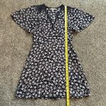 Rebecca Taylor navy blue & light pink floral short sleeve a-line dress size 8 Photo 10